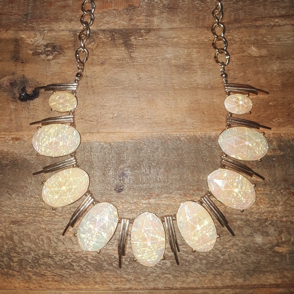 Yellow Opalescent statement necklace